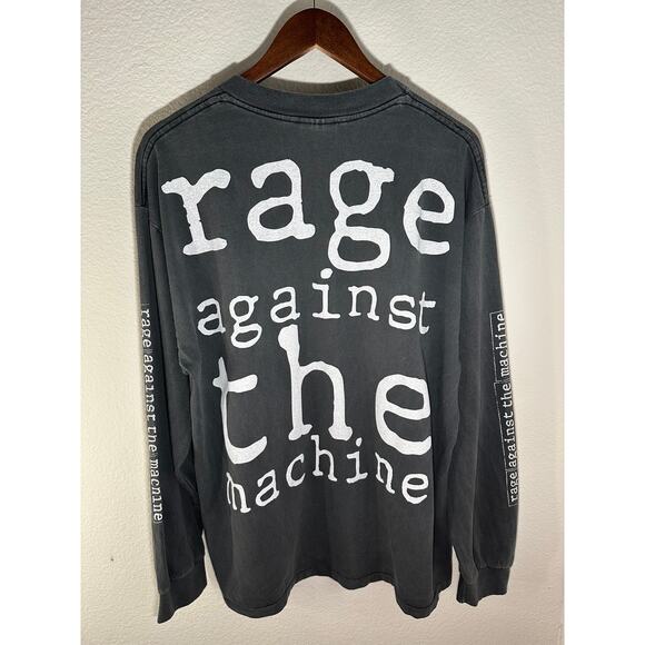 Rage Against the Machine Washed Vintage Reprint Oneita Tag Long Sleeve T-shirt - Picture 2 of 5
